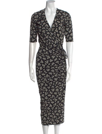 Veronica Beard Floral Print Midi Length Dress