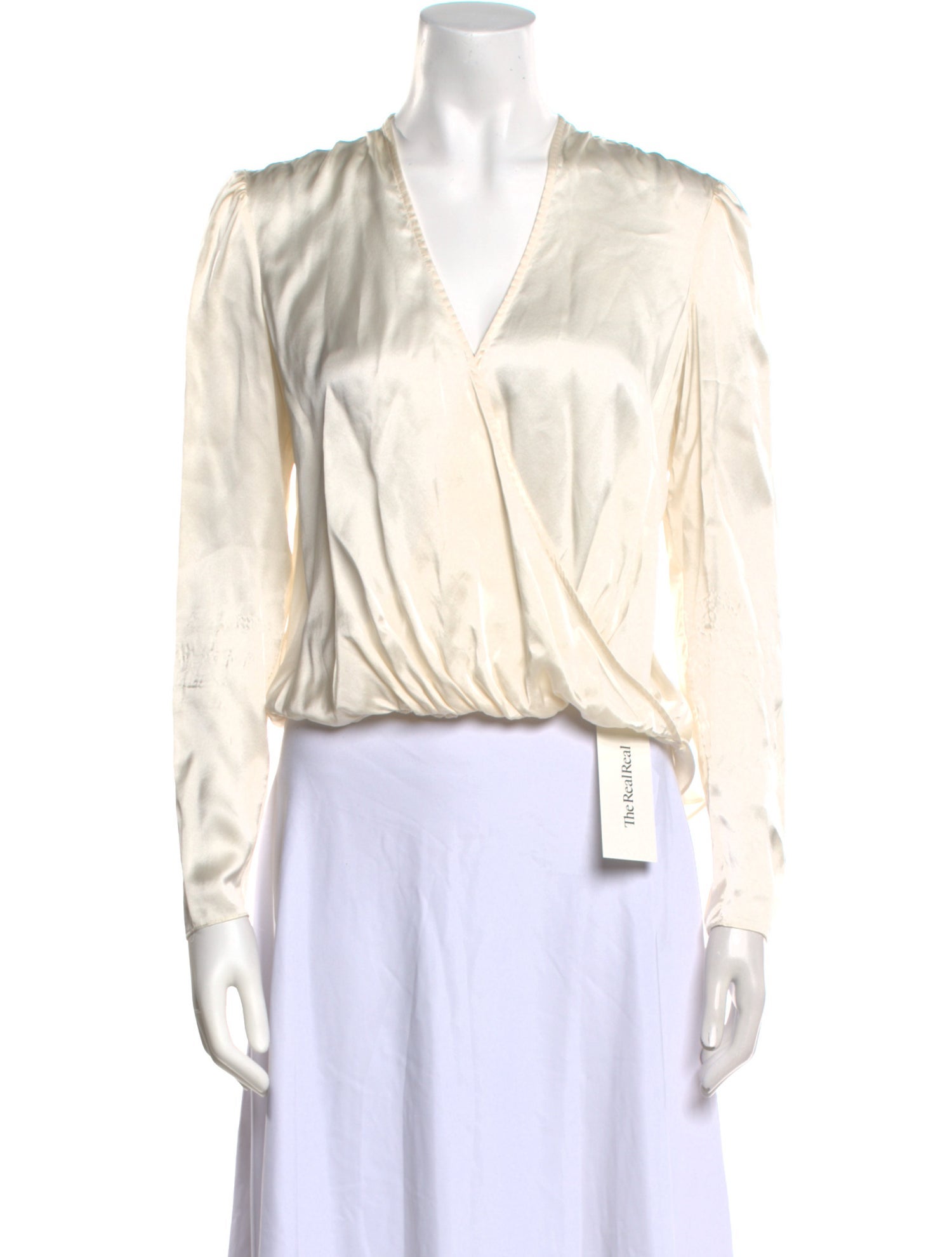 Veronica Beard Silk V-Neck Crop Top