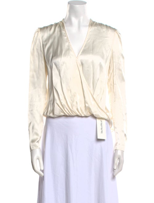 Veronica Beard Silk V-Neck Crop Top