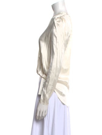 Veronica Beard Silk V-Neck Crop Top