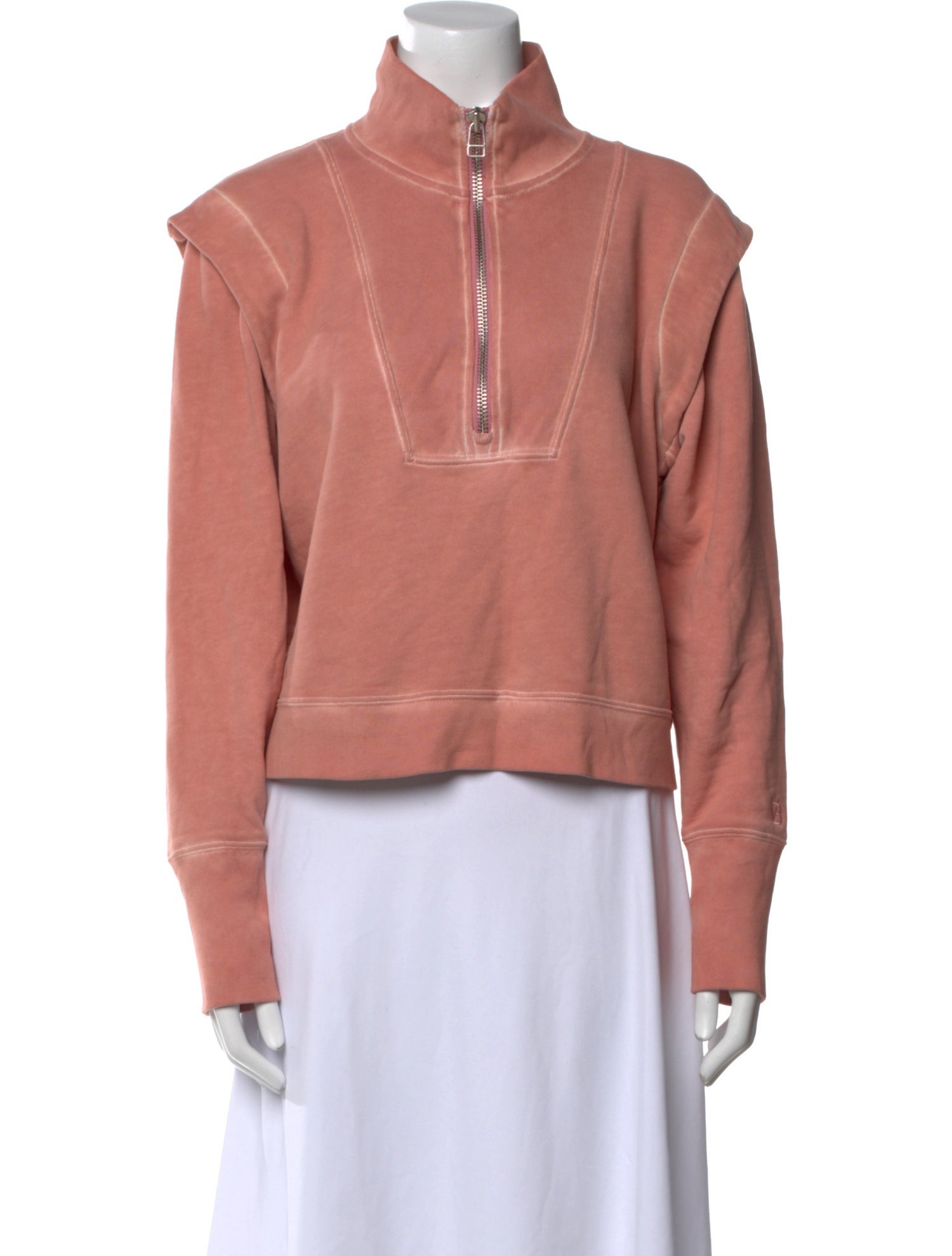 Veronica Beard Mock Neck Long Sleeve Sweatshirt