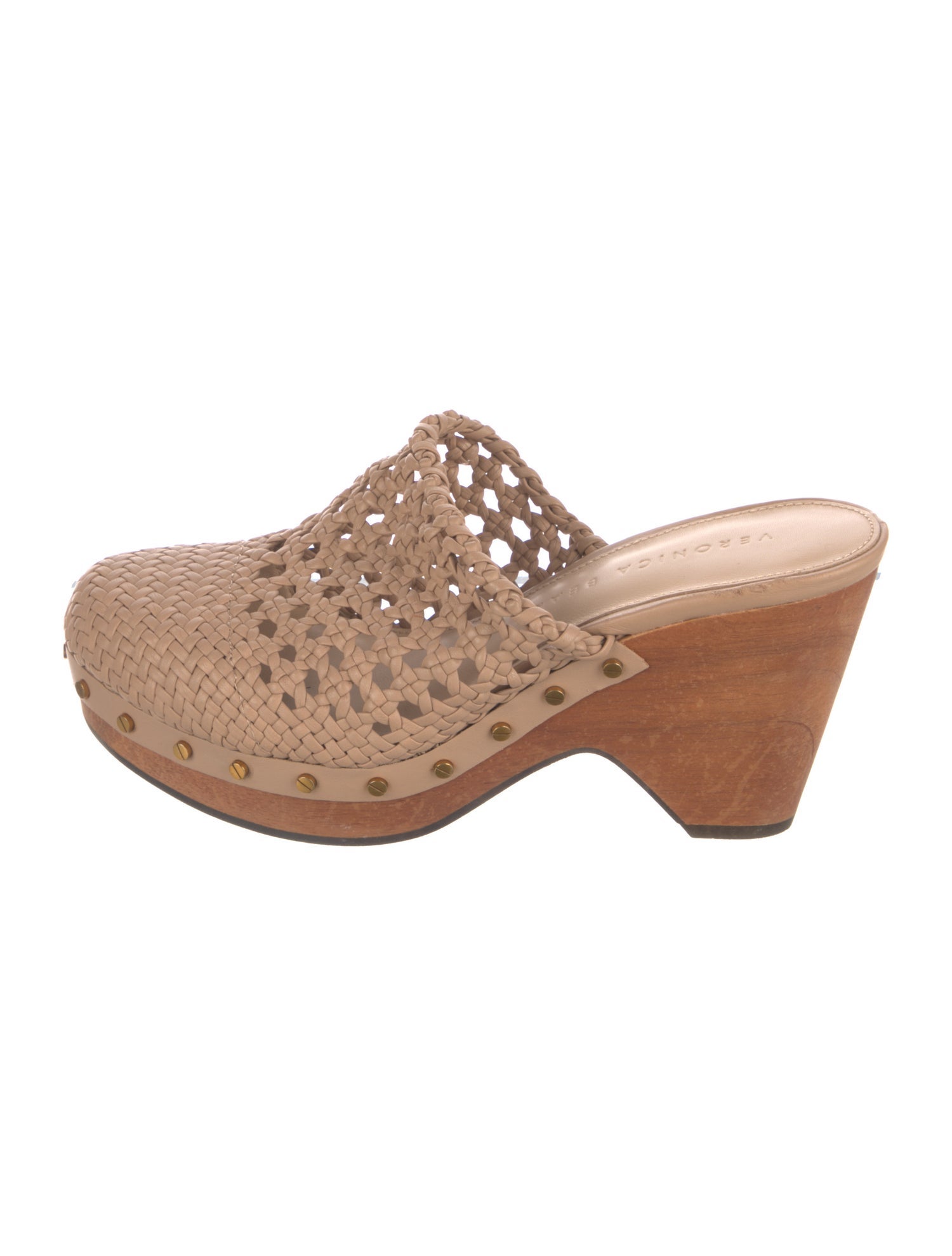 Veronica Beard Leather Studded Accents Mules