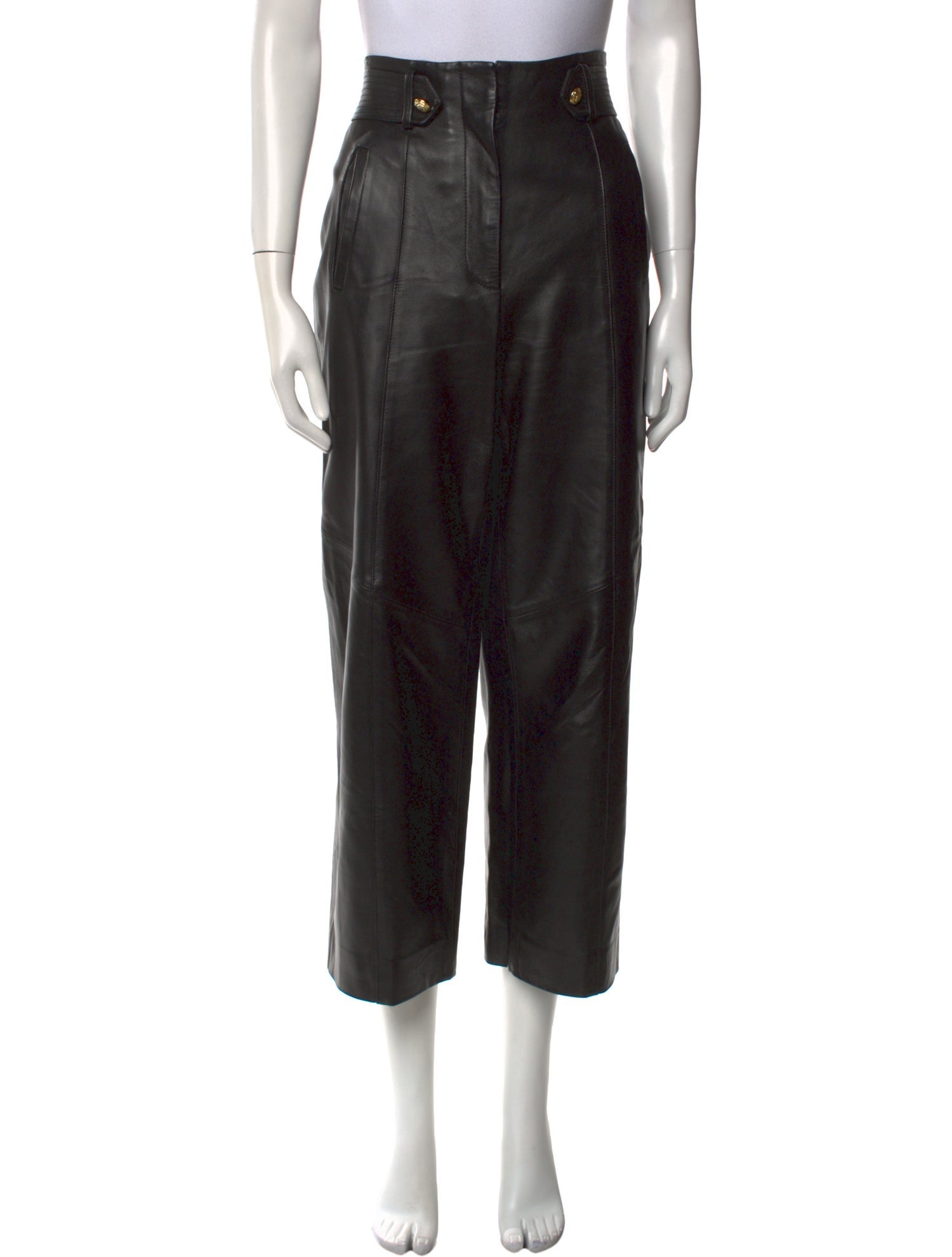 Veronica Beard Lamb Leather Wide Leg Pants