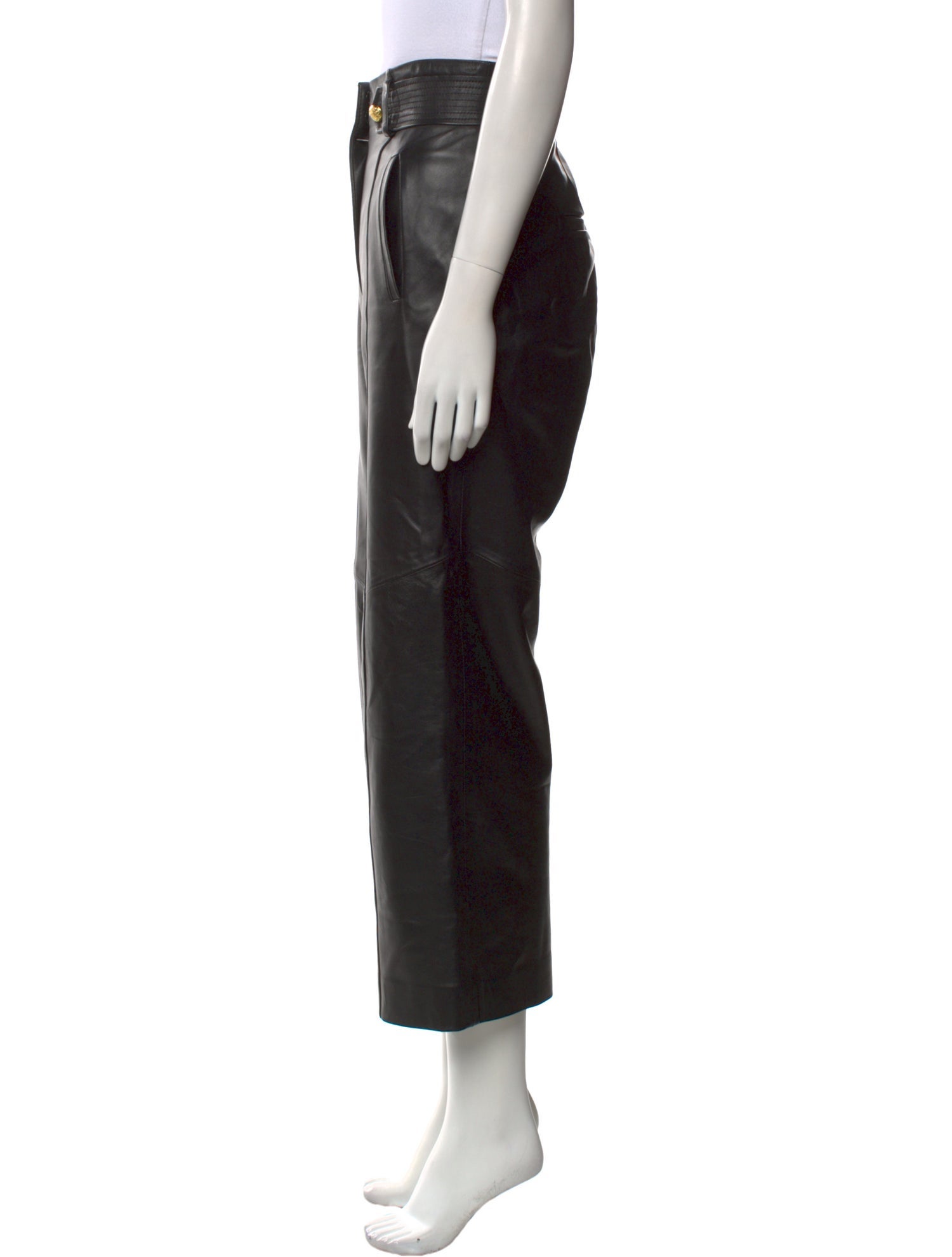 Veronica Beard Lamb Leather Wide Leg Pants