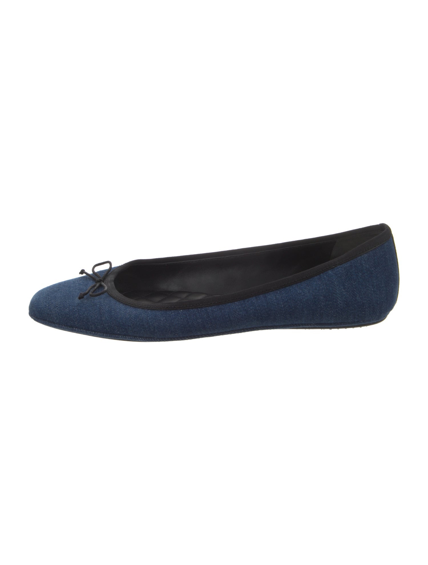 Veronica Beard Denim Bow Accents Ballet Flats