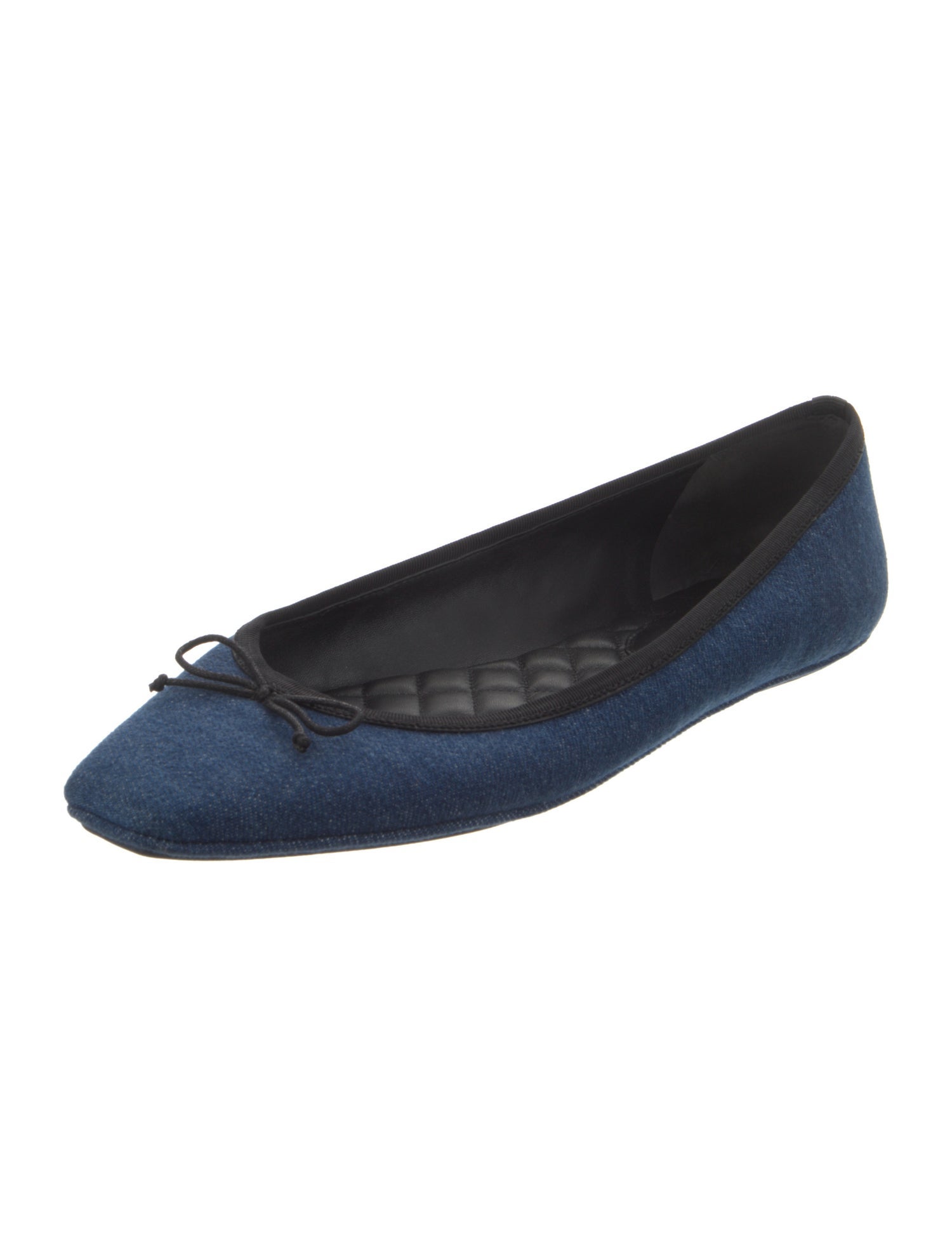 Veronica Beard Denim Bow Accents Ballet Flats
