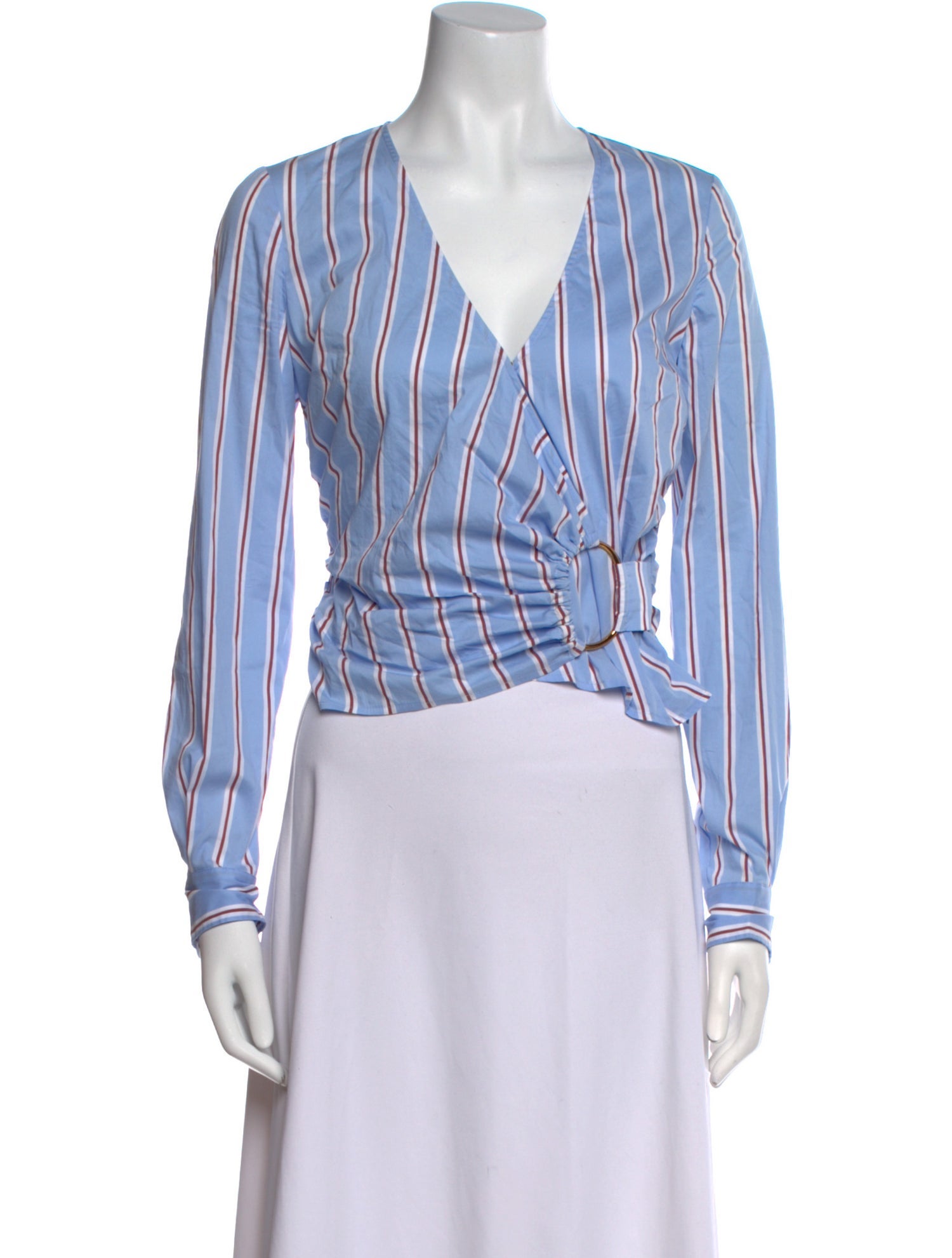 Veronica Beard Striped V-Neck Crop Top w/ Tags