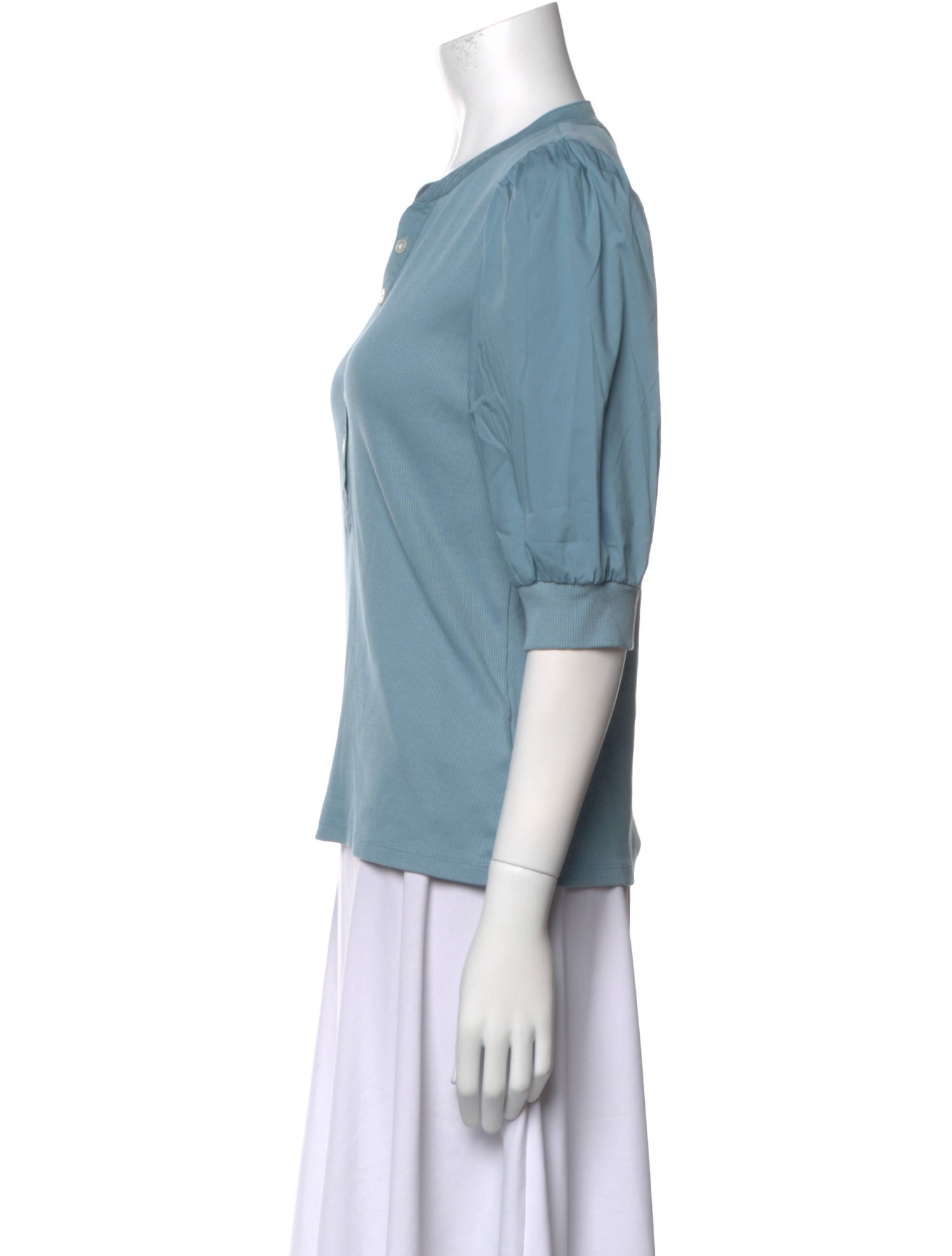 Veronica Beard V-Neck Three-Quarter Sleeve Polo