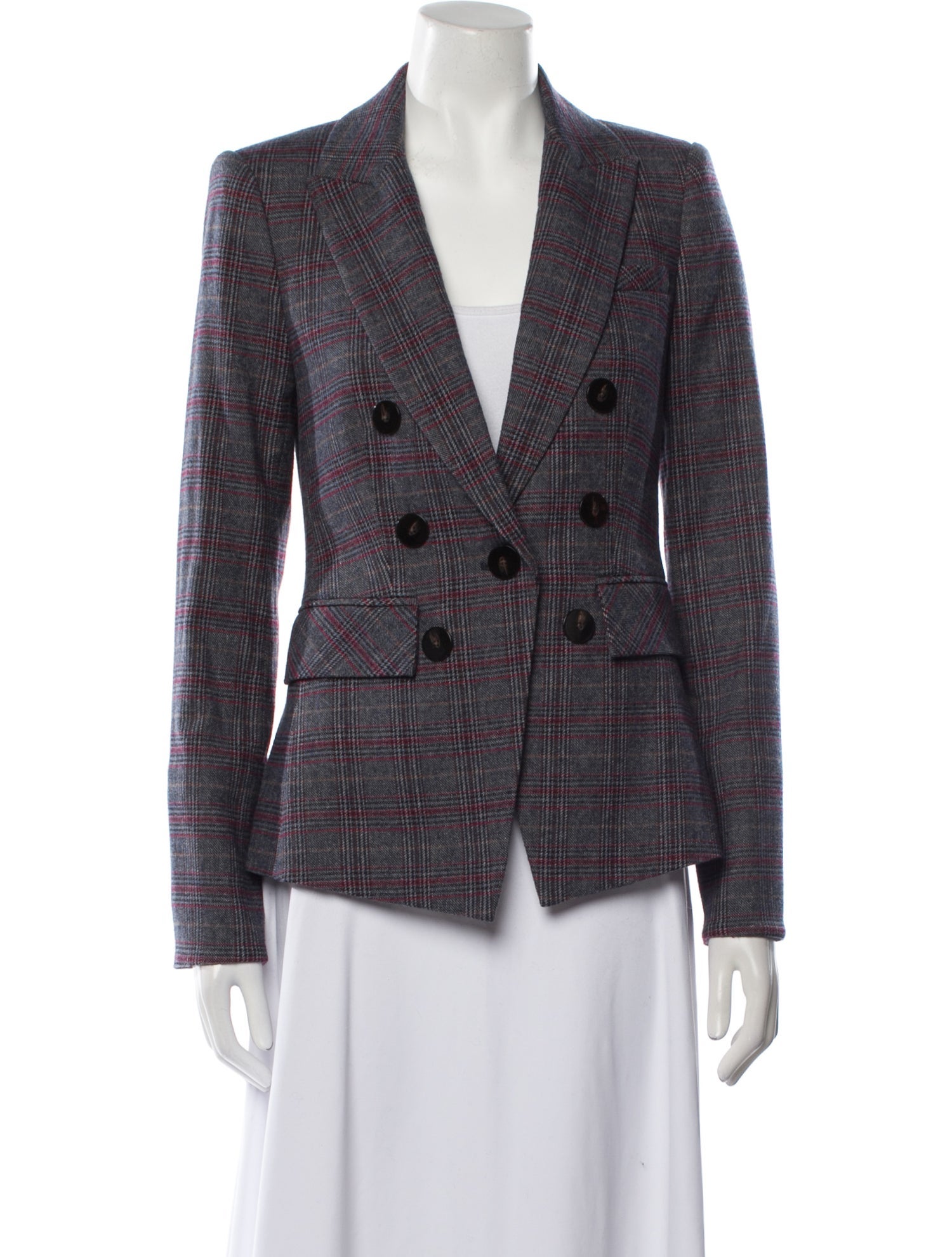 Veronica Beard Plaid Print Blazer