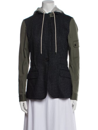 Veronica Beard Wool Colorblock Pattern Jacket