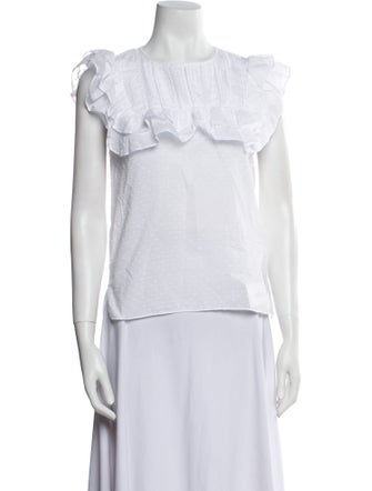 Veronica Beard Crew Neck Short Sleeve Top