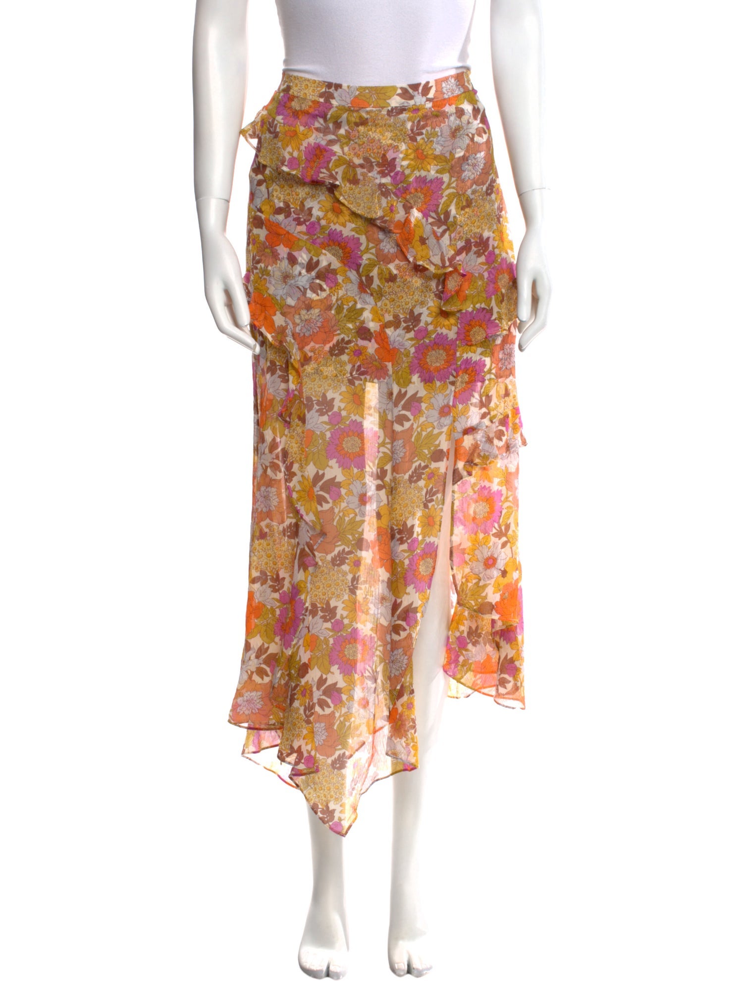 Veronica Beard Silk Midi Length Skirt