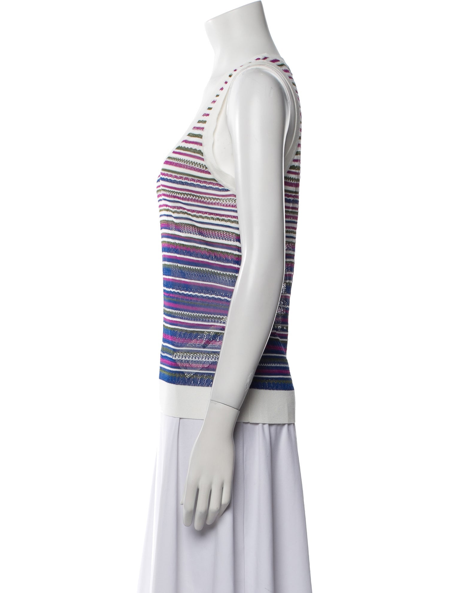 Veronica Beard Striped Scoop Neck Top