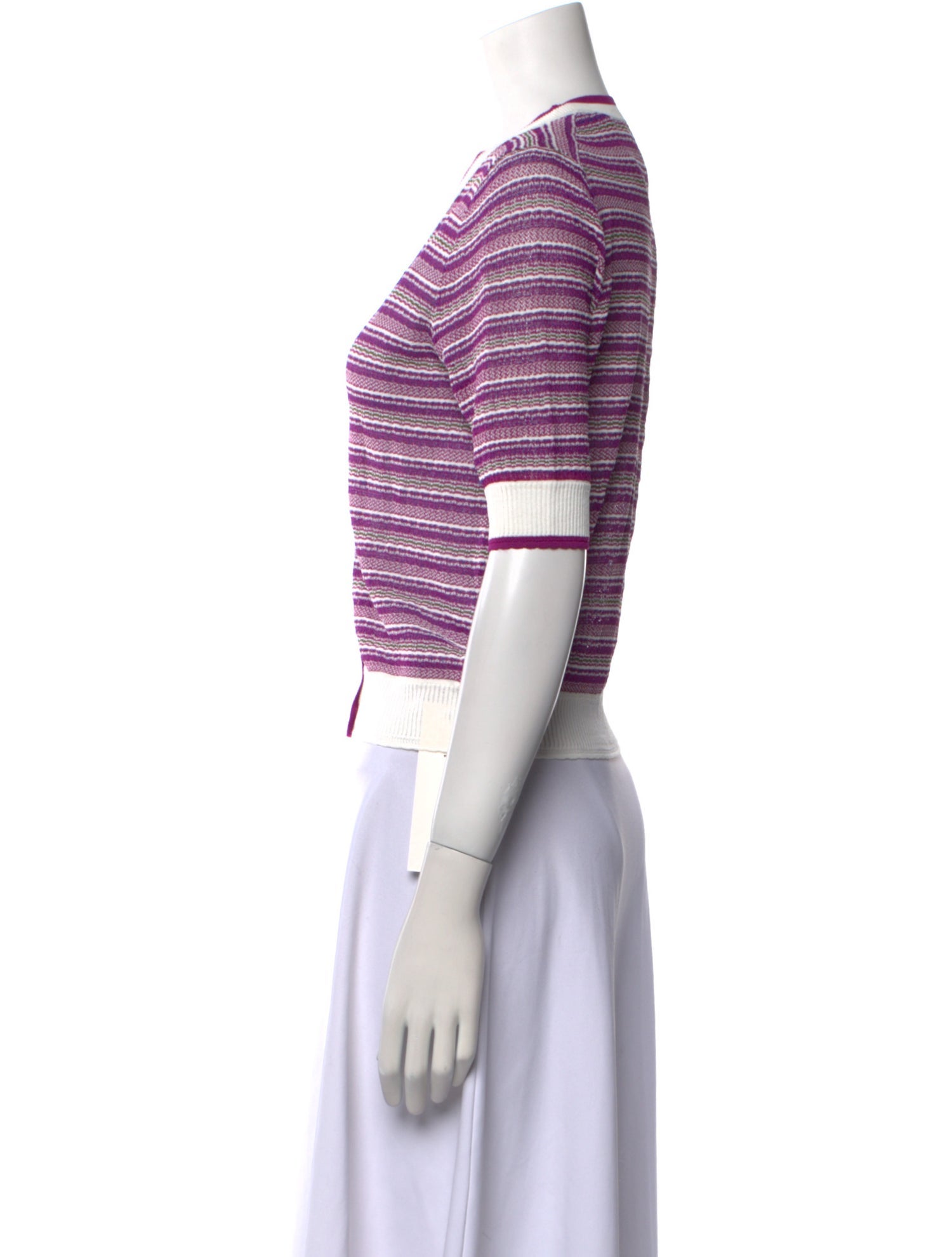 Veronica Beard Striped V-Neck Sweater