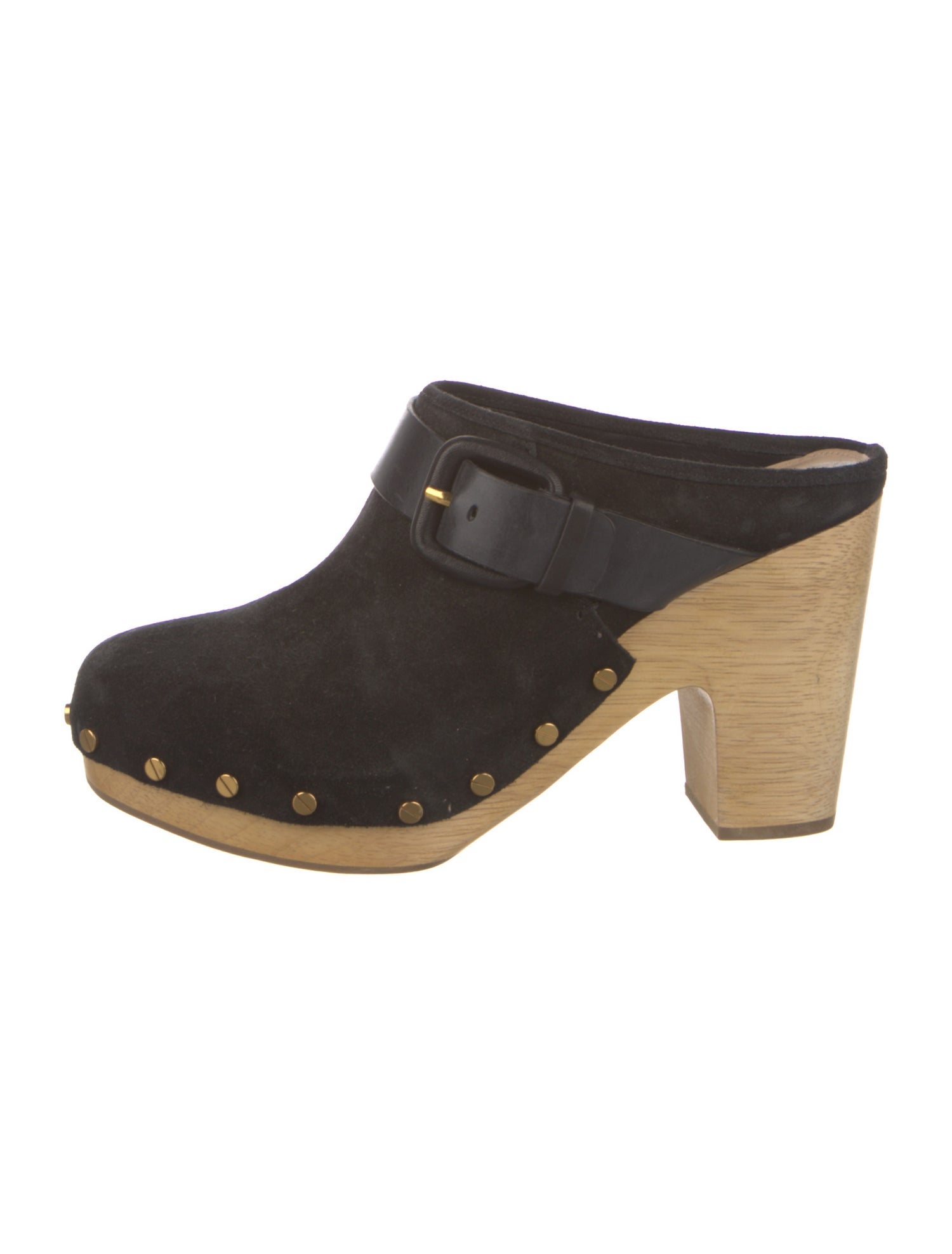 Veronica Beard Suede Studded Accents Mules