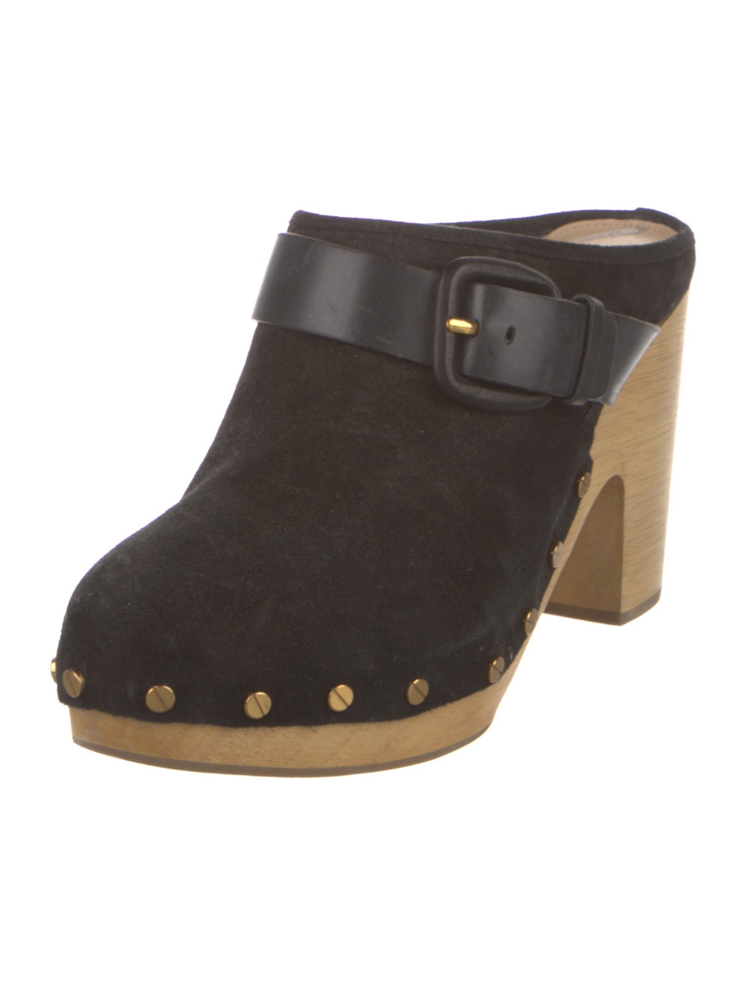 Veronica Beard Suede Studded Accents Mules