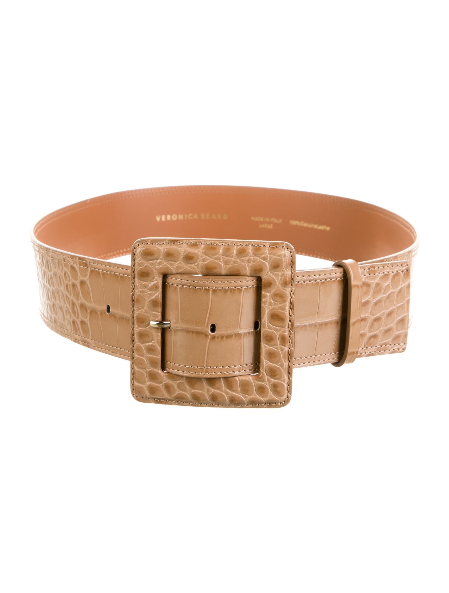 Veronica Beard Wide Embossed Leather Belt