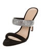 Veronica Beard Suede Crystal Embellishments Slides