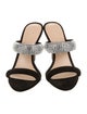 Veronica Beard Suede Crystal Embellishments Slides