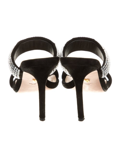 Veronica Beard Suede Crystal Embellishments Slides
