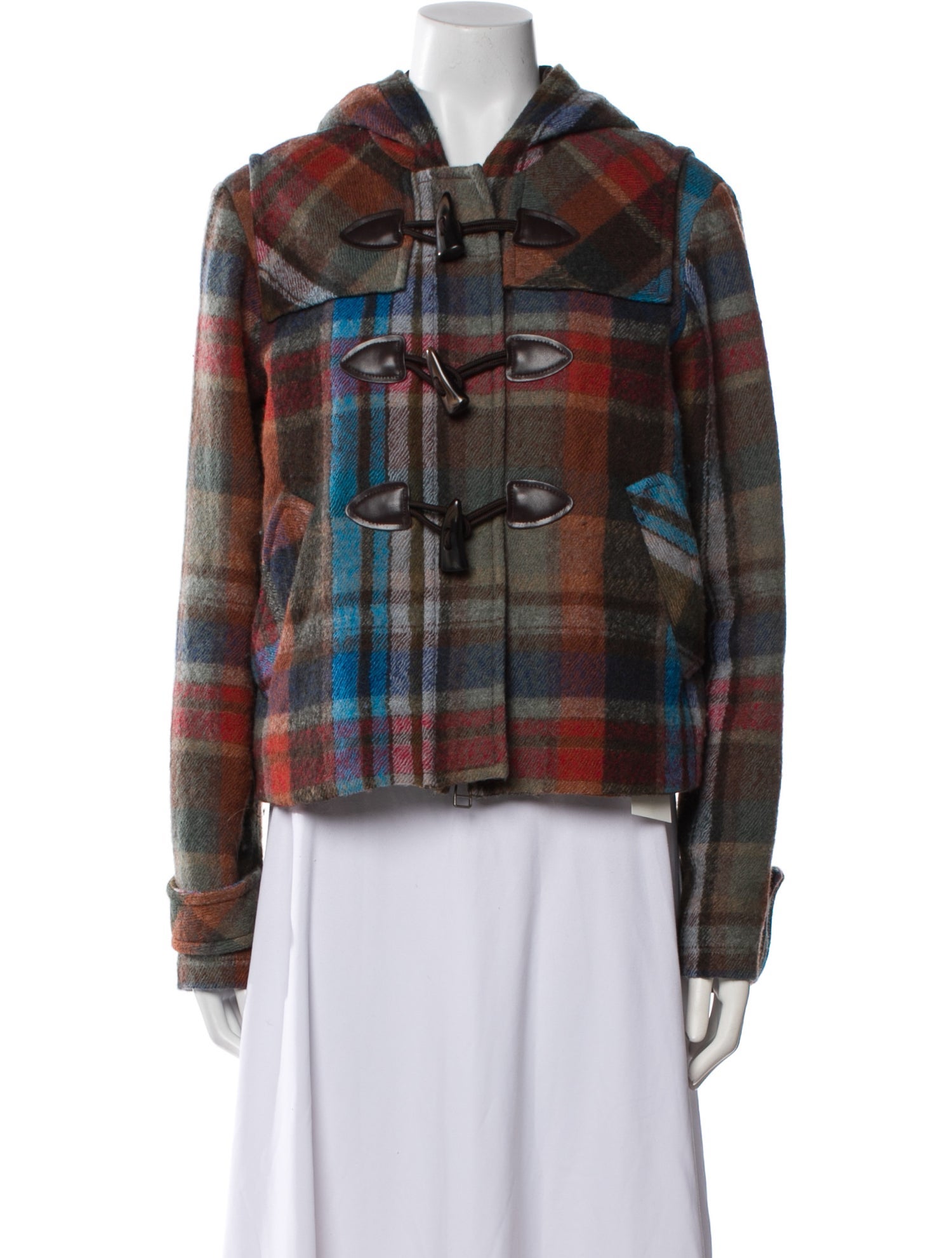 Veronica Beard Virgin Wool Plaid Print Jacket