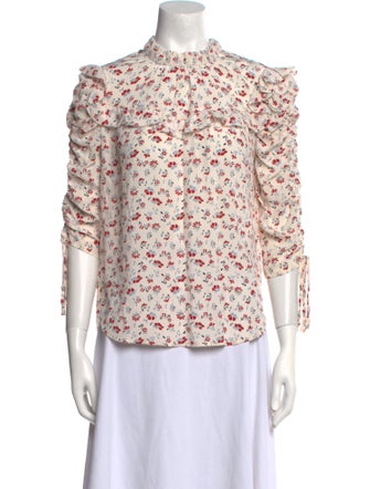 Veronica Beard Silk Floral Print Blouse