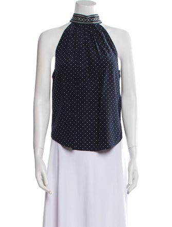 Veronica Beard Silk Polka Dot Print Blouse