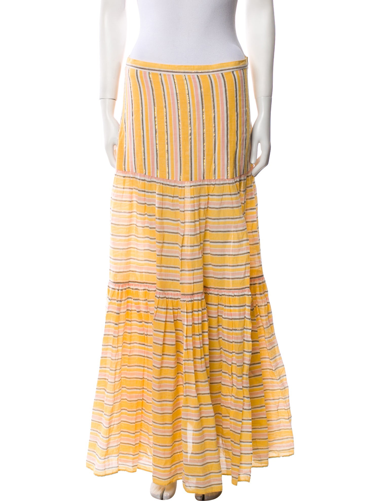 Veronica Beard Striped Long Skirt