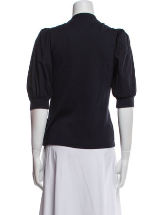 Veronica Beard V-Neck Three-Quarter Sleeve Polo