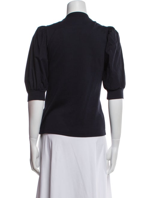 Veronica Beard V-Neck Three-Quarter Sleeve Polo