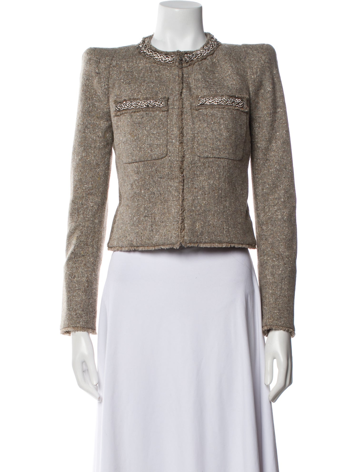 Veronica Beard Wool Tweed Pattern Evening Jacket