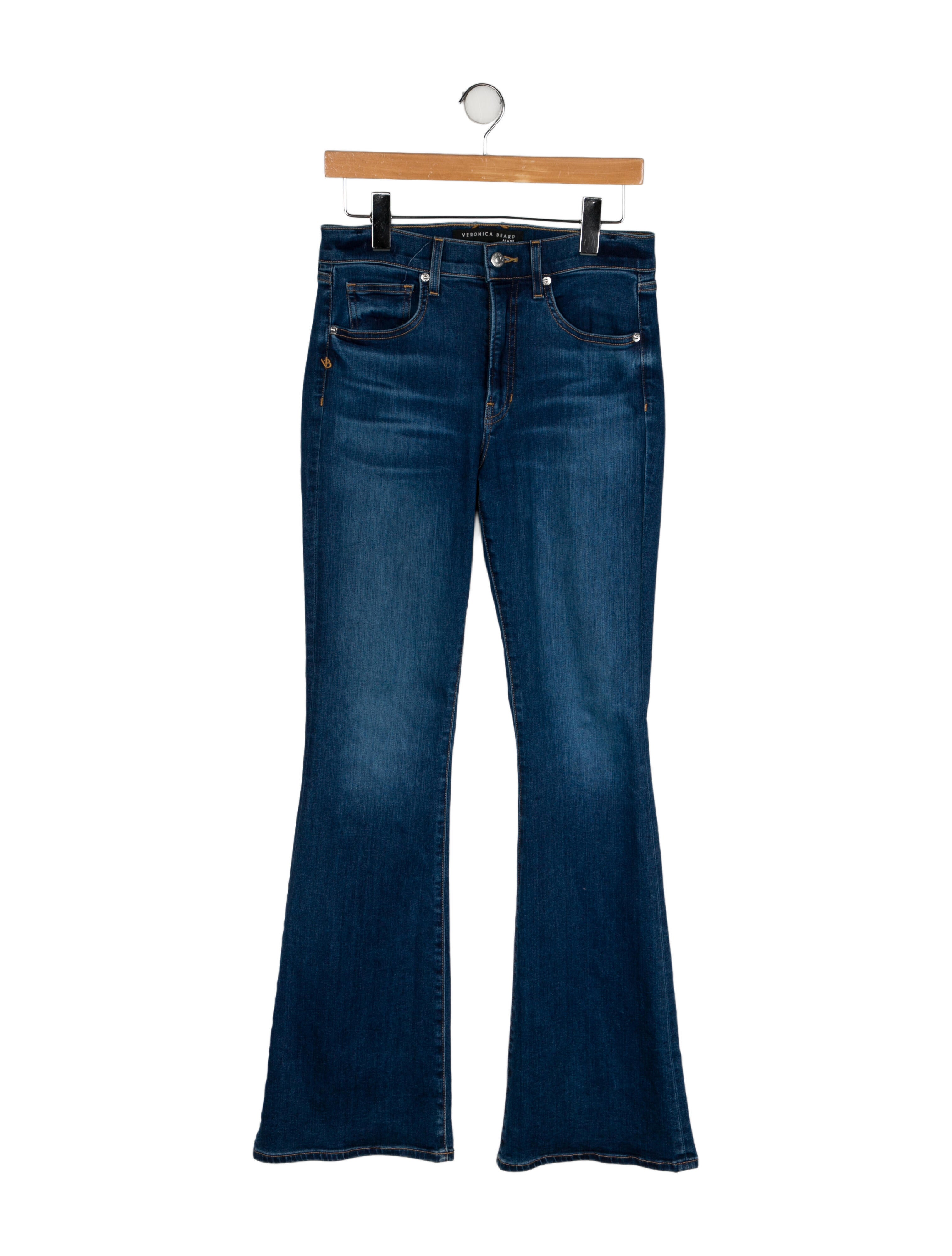 Veronica Beard Mid-Rise Wide Leg Jeans