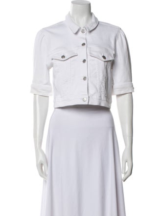 Veronica Beard Short Sleeve Crop Top