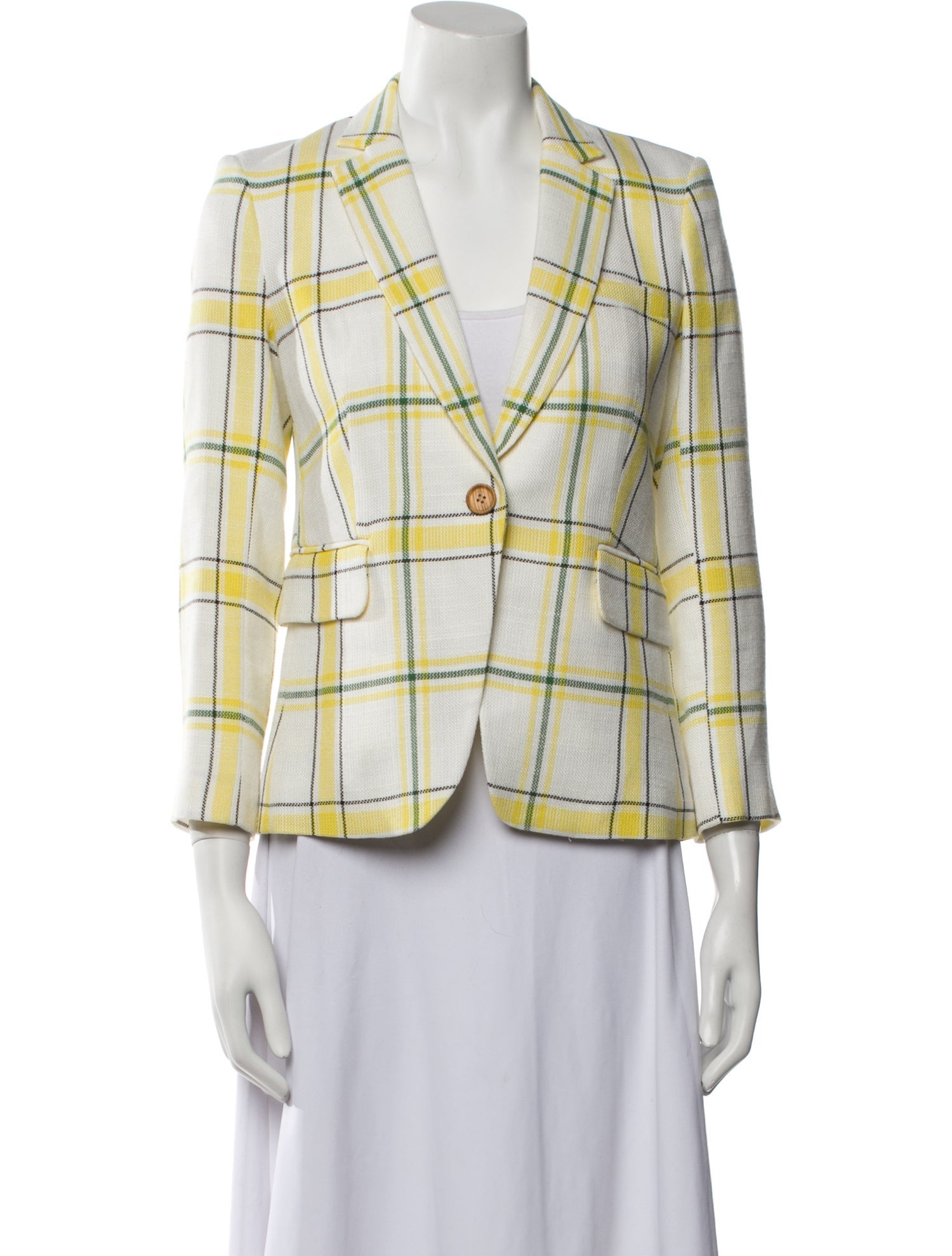 Veronica Beard Plaid Print Blazer