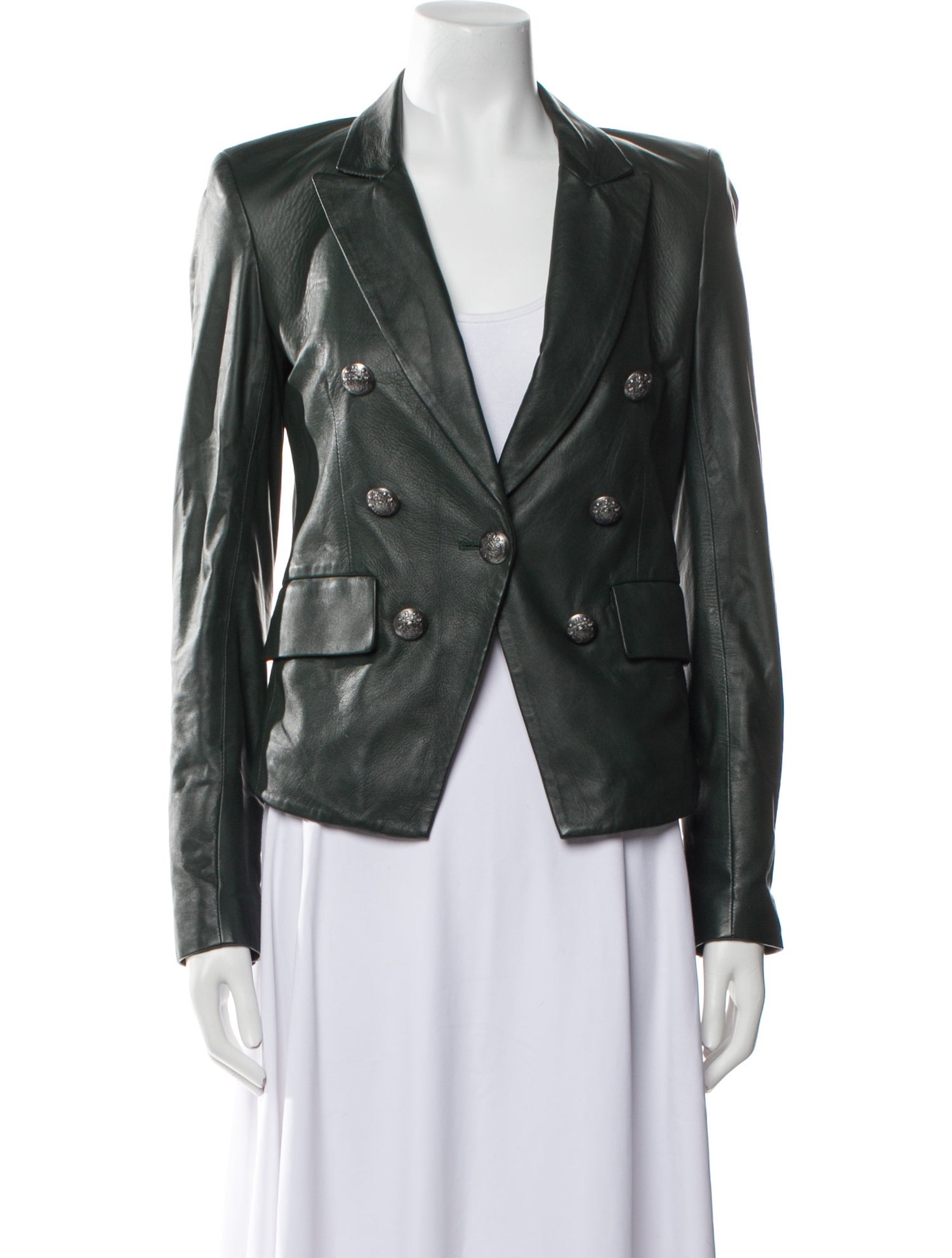 Veronica Beard Lamb Leather Blazer