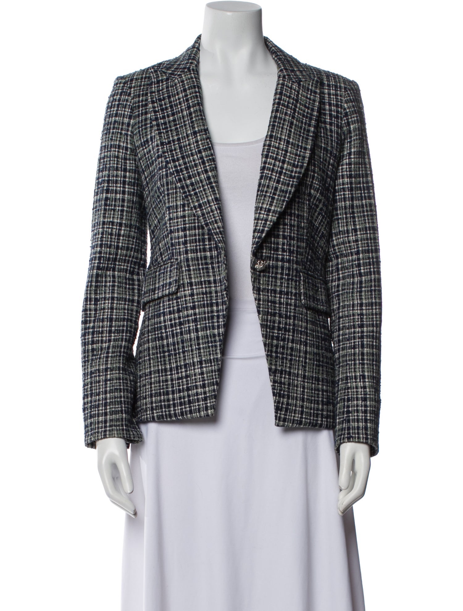 Veronica Beard Plaid Print Blazer