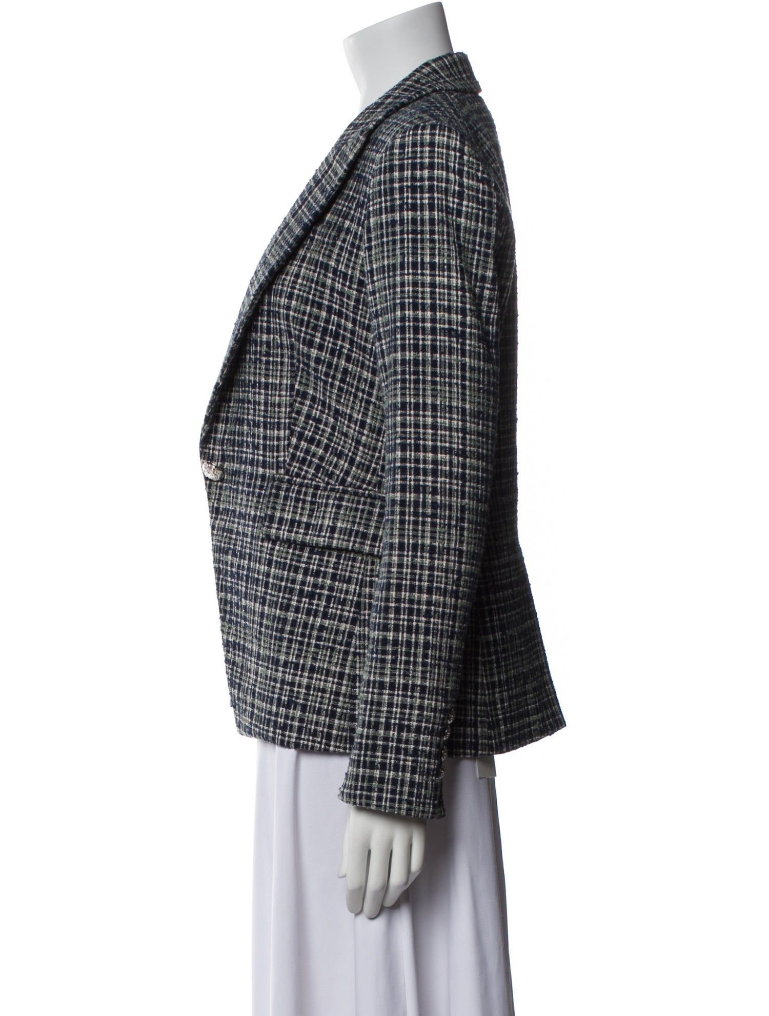 Veronica Beard Plaid Print Blazer