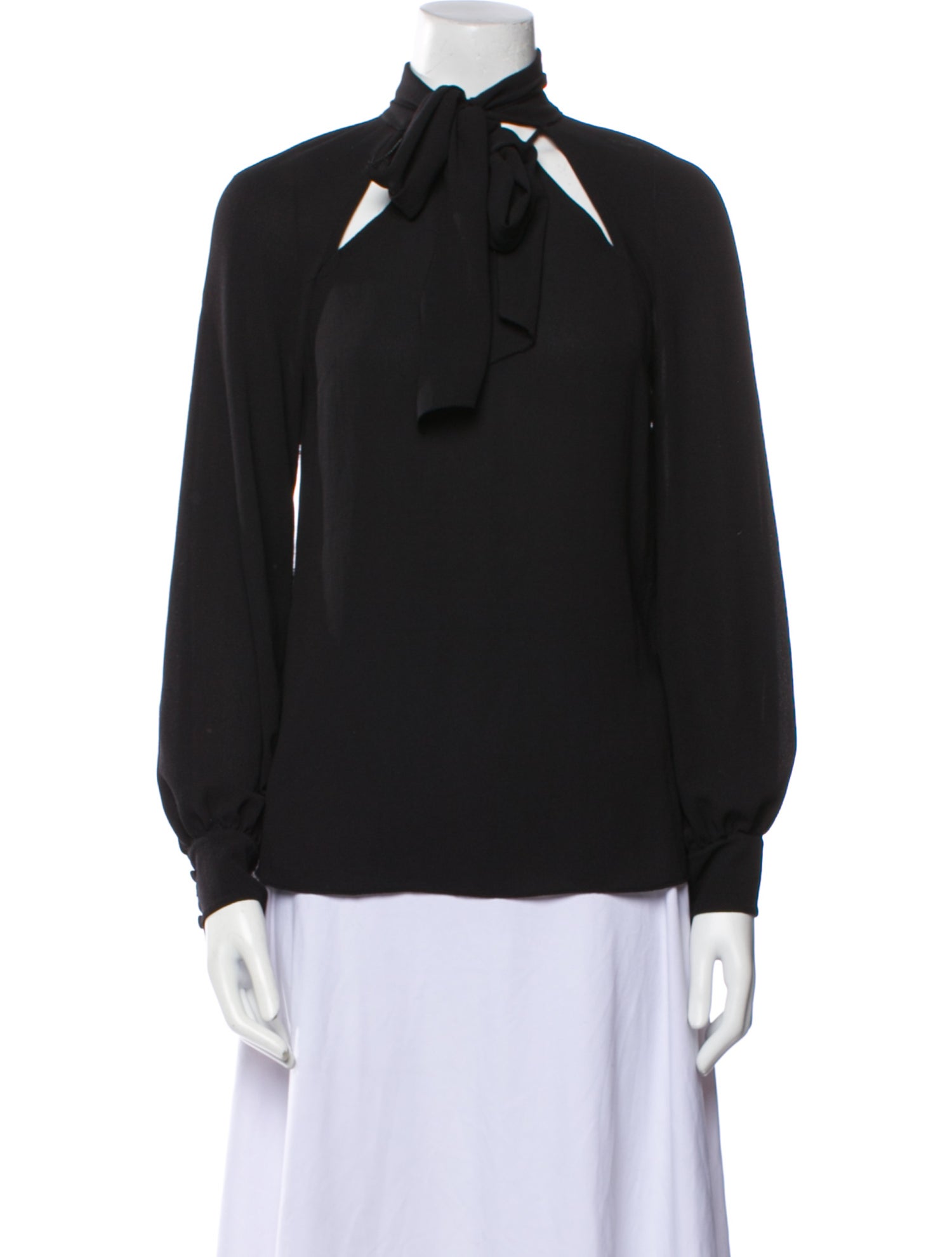 Veronica Beard Mock Neck Long Sleeve Blouse