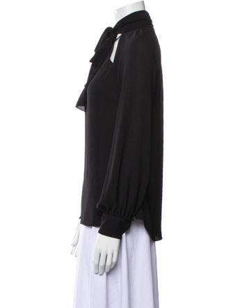 Veronica Beard Mock Neck Long Sleeve Blouse