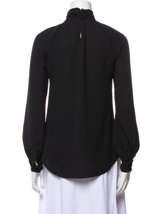 Veronica Beard Mock Neck Long Sleeve Blouse