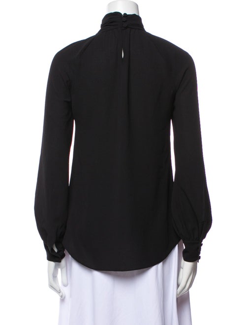 Veronica Beard Mock Neck Long Sleeve Blouse