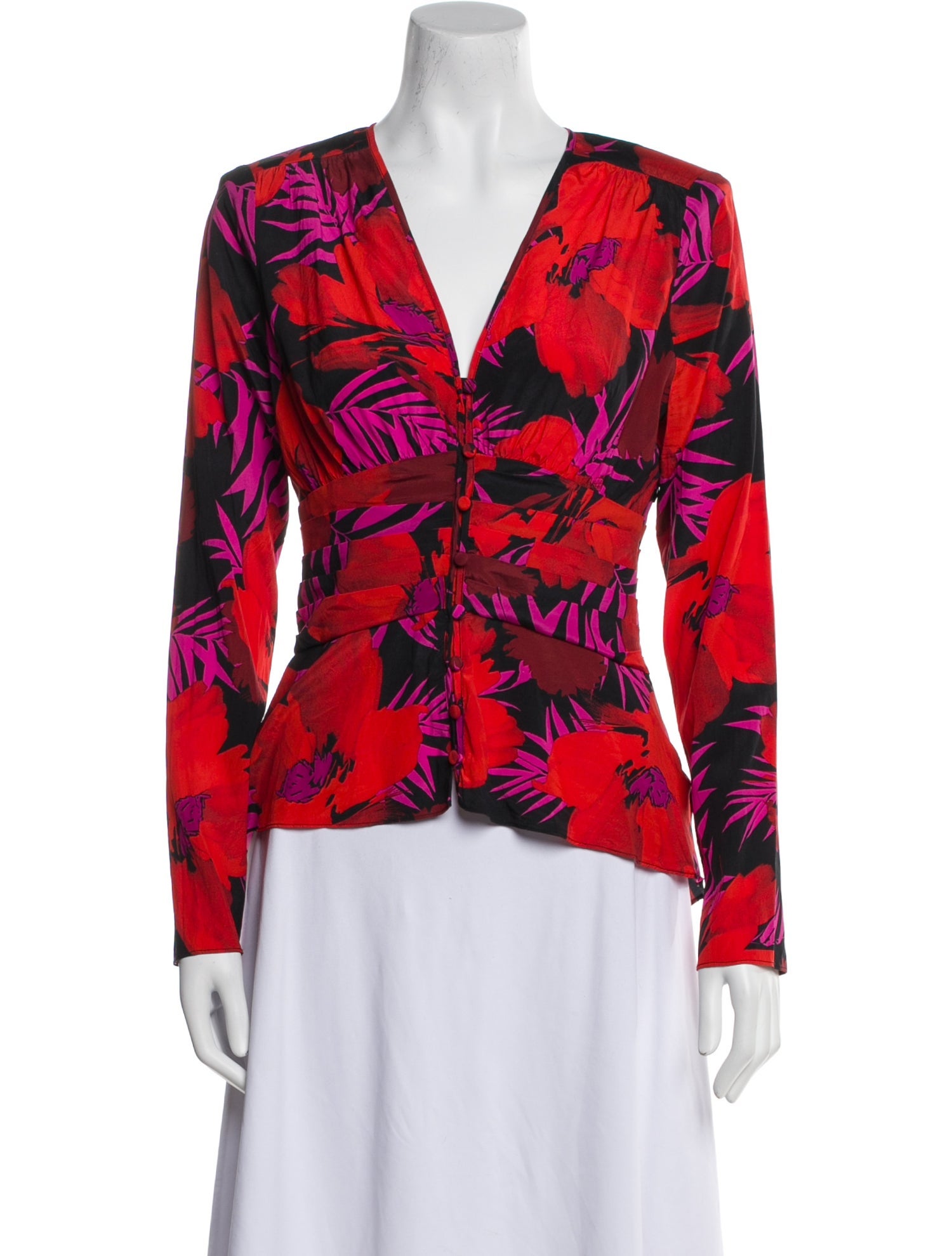 Veronica Beard Silk Floral Print Blouse