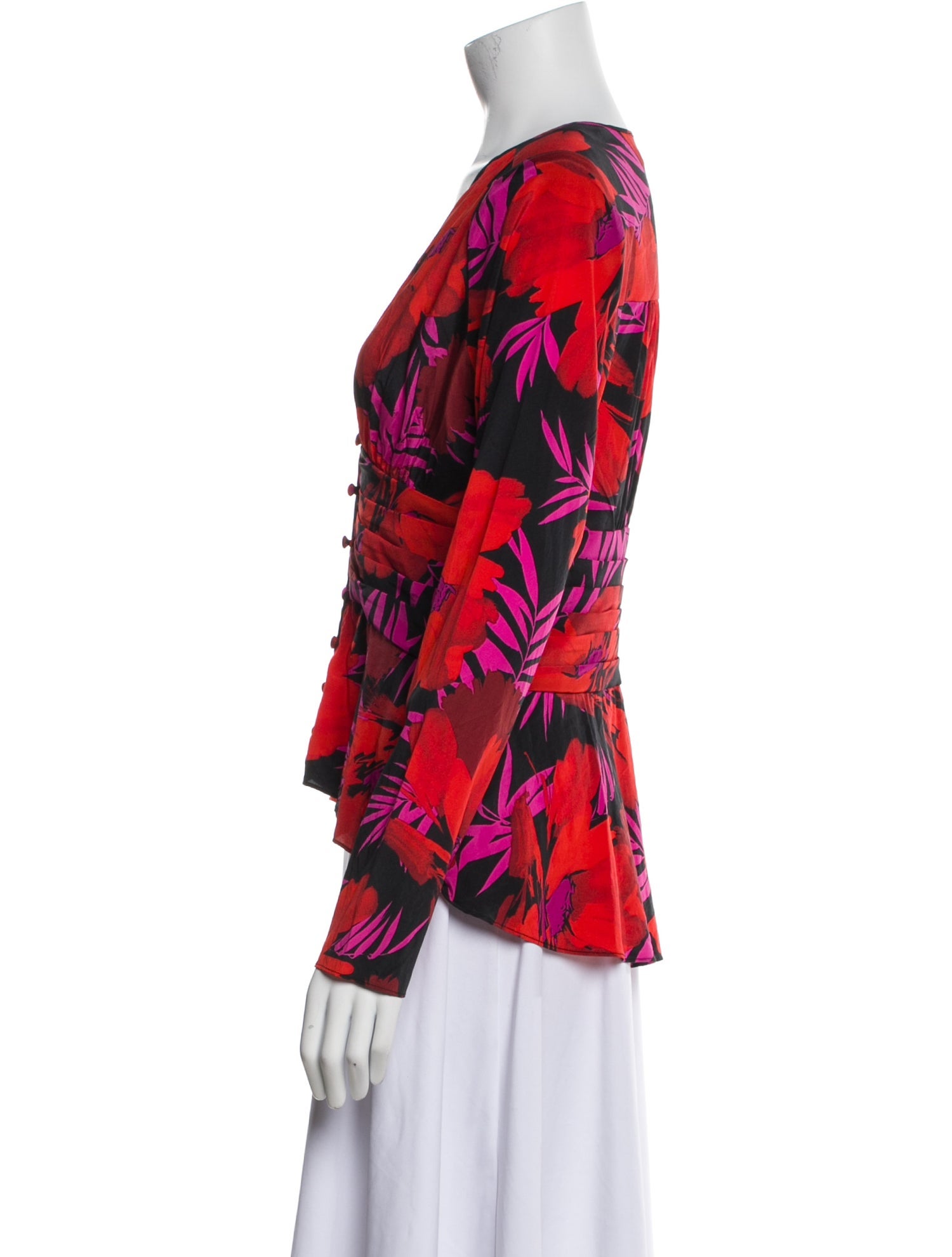 Veronica Beard Silk Floral Print Blouse
