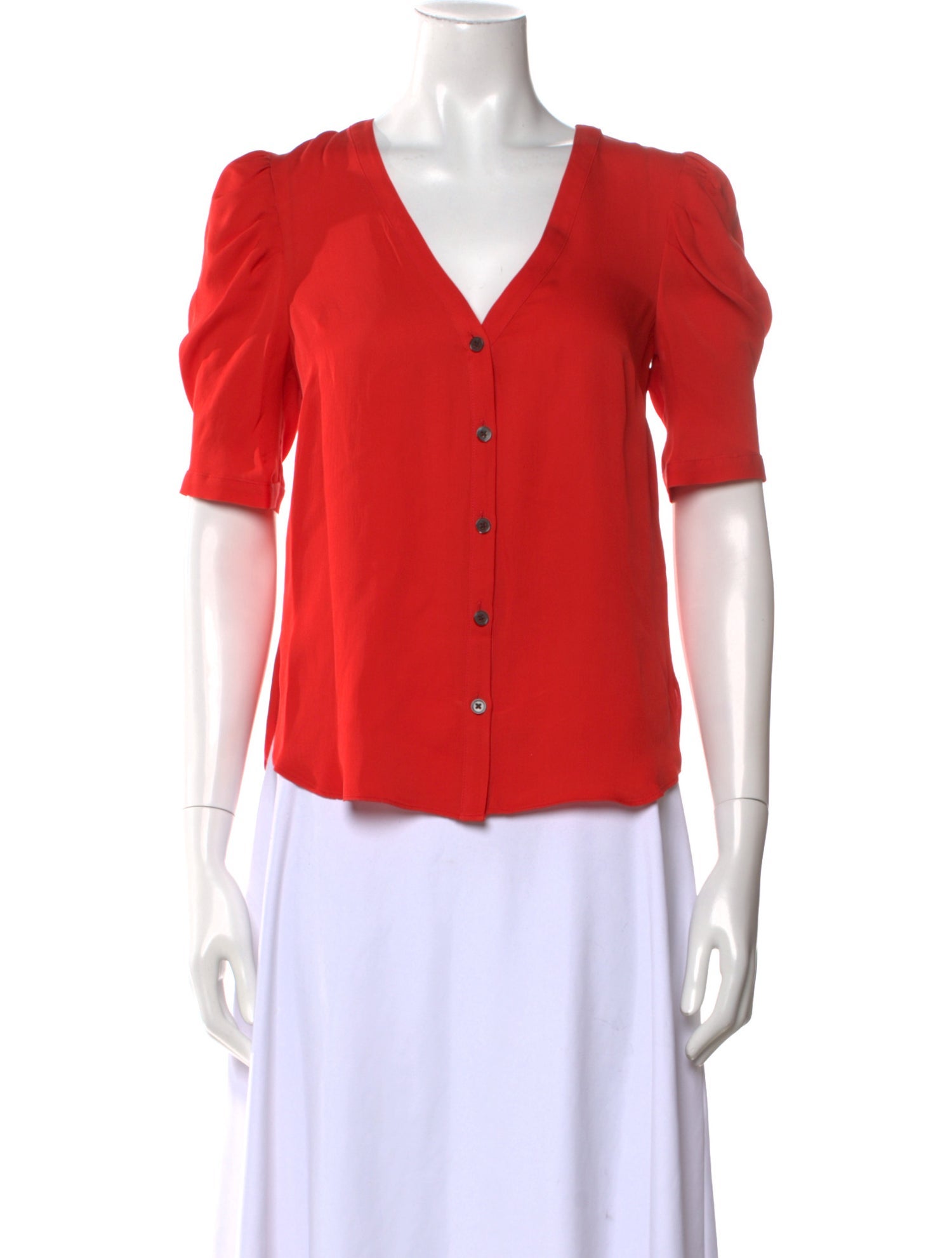 Veronica Beard Silk V-Neck Blouse