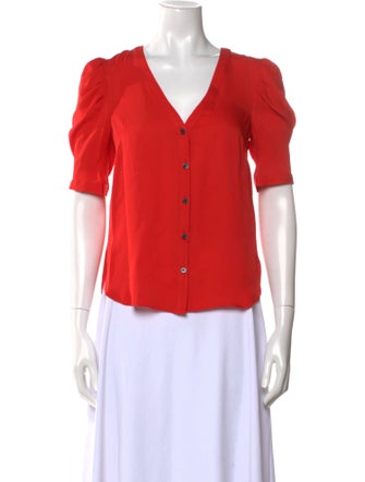 Veronica Beard Silk V-Neck Blouse