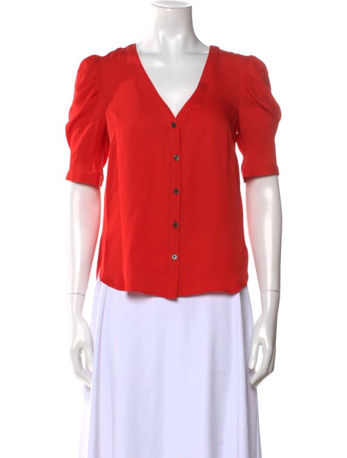 Veronica Beard Silk V-Neck Blouse