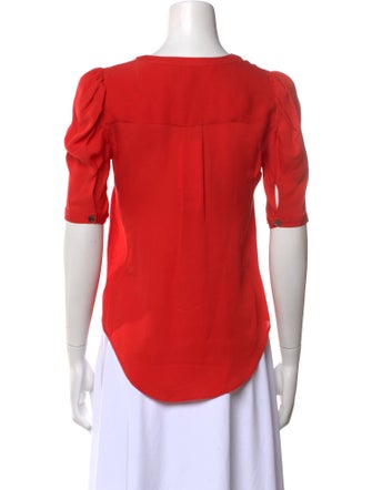Veronica Beard Silk V-Neck Blouse