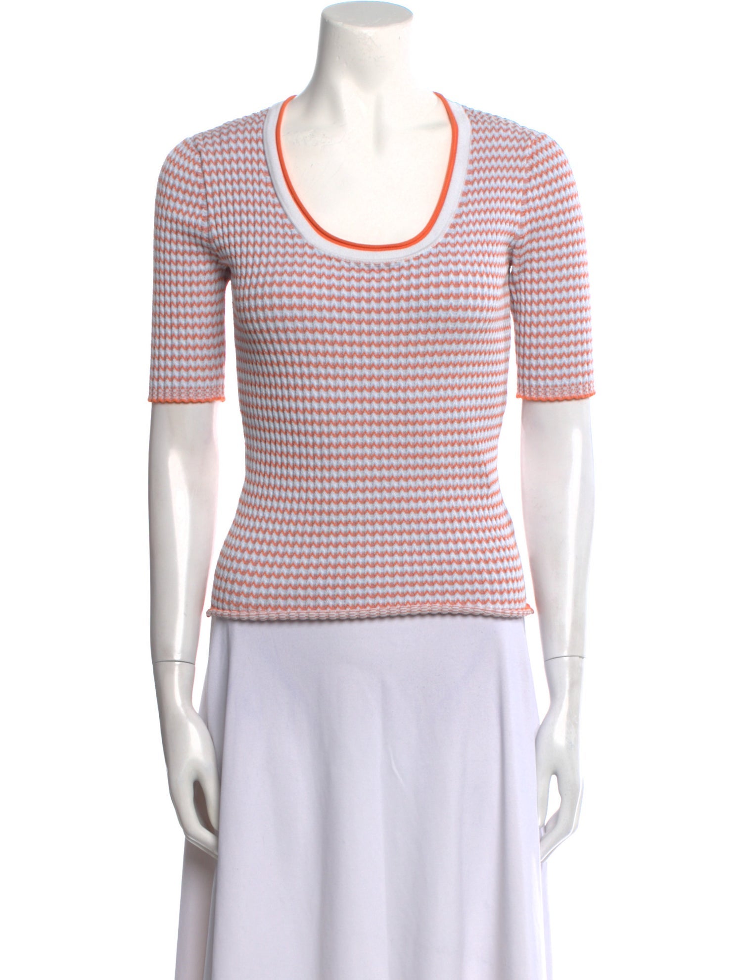 Veronica Beard Striped Scoop Neck Top