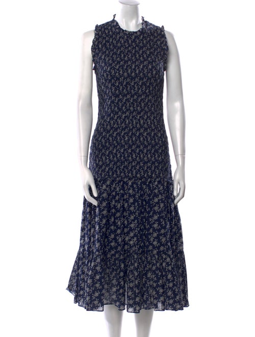 Veronica Beard Floral Print Midi Length Dress