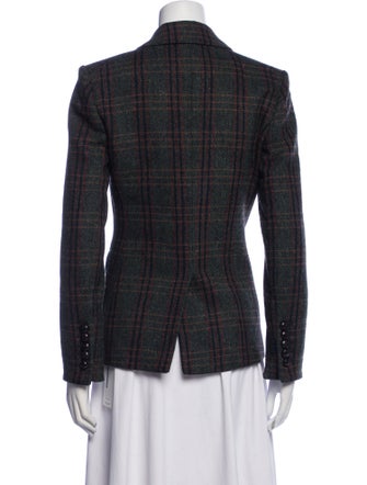 Veronica Beard Virgin Wool Plaid Print Blazer